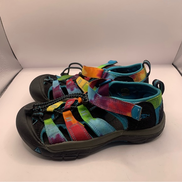 KEEN Newport Retro Rainbow Tie Dye Big Girl  Size 2 Waterproof Sport Sandals - Picture 3 of 8